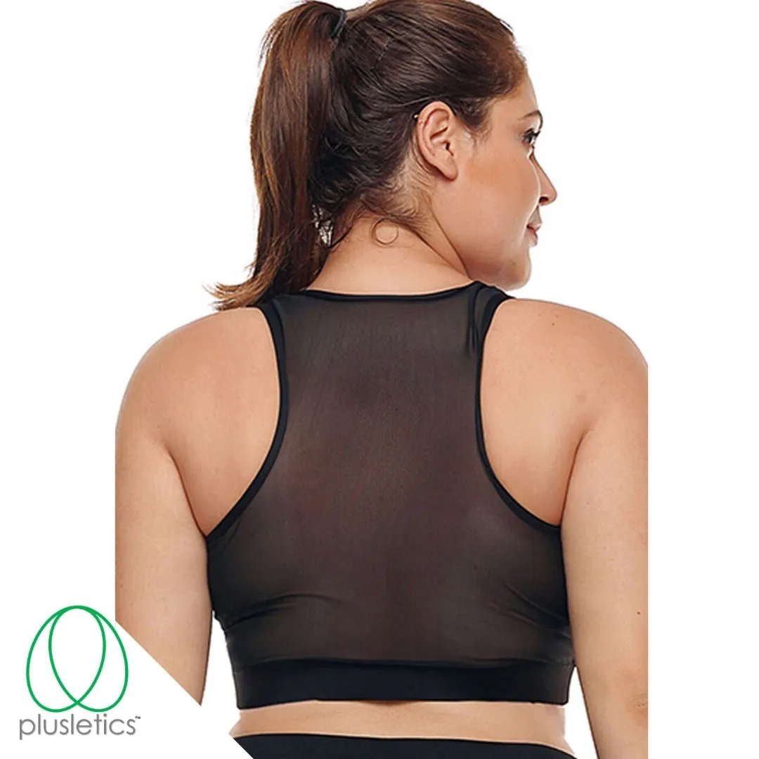 Mesh Back Sports Bra - Black