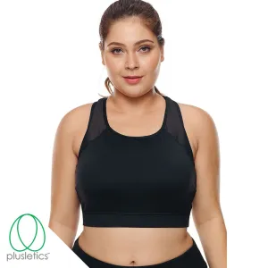 Mesh Back Sports Bra - Black