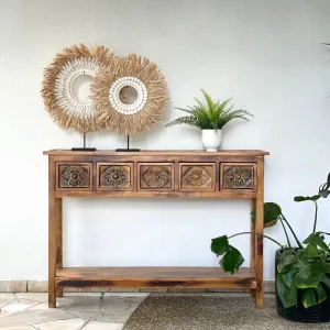 Moroccan Style Console Table Natural Finish