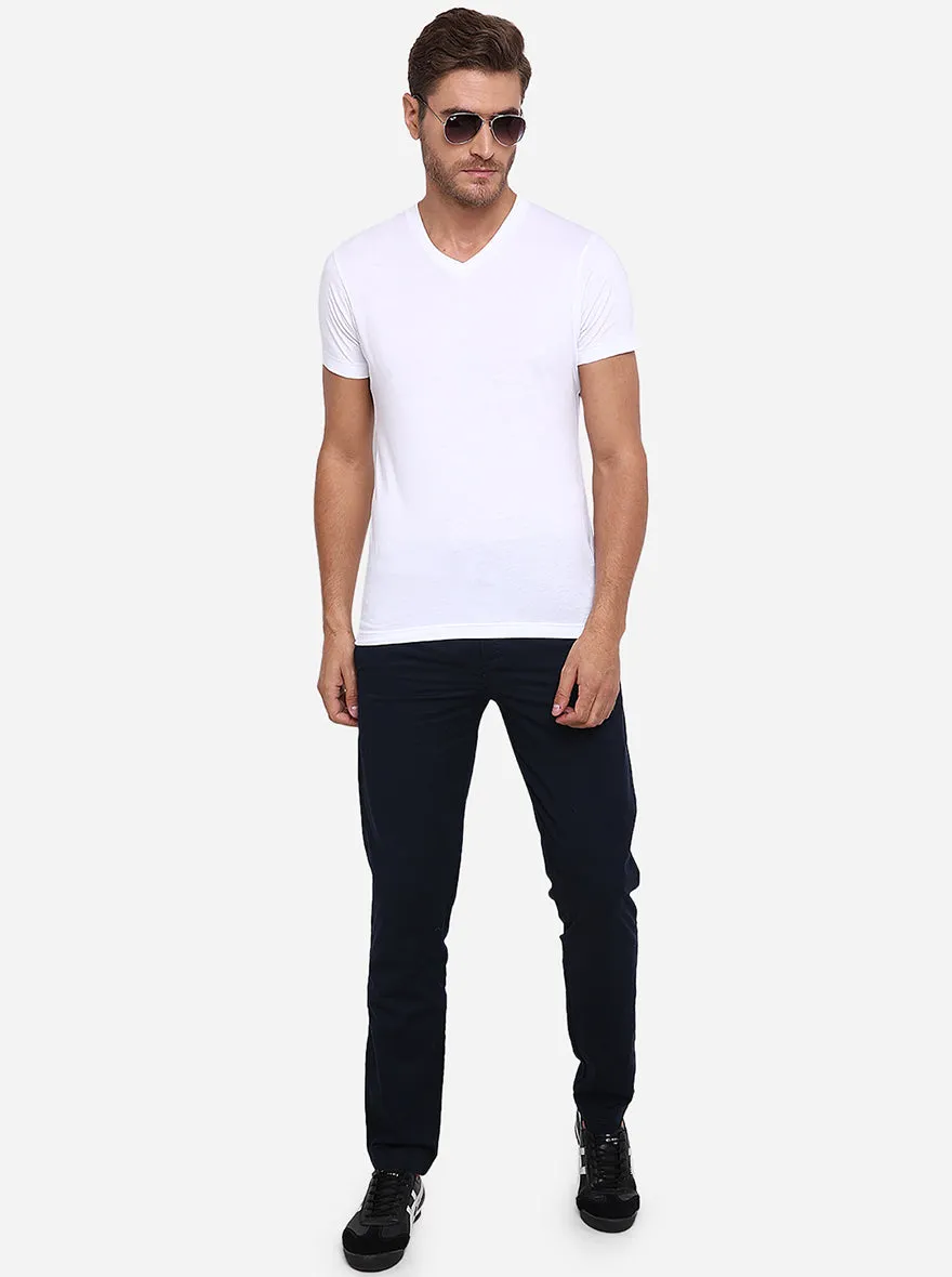 Navy Blue Solid Regular Fit Track Pant | JadeBlue