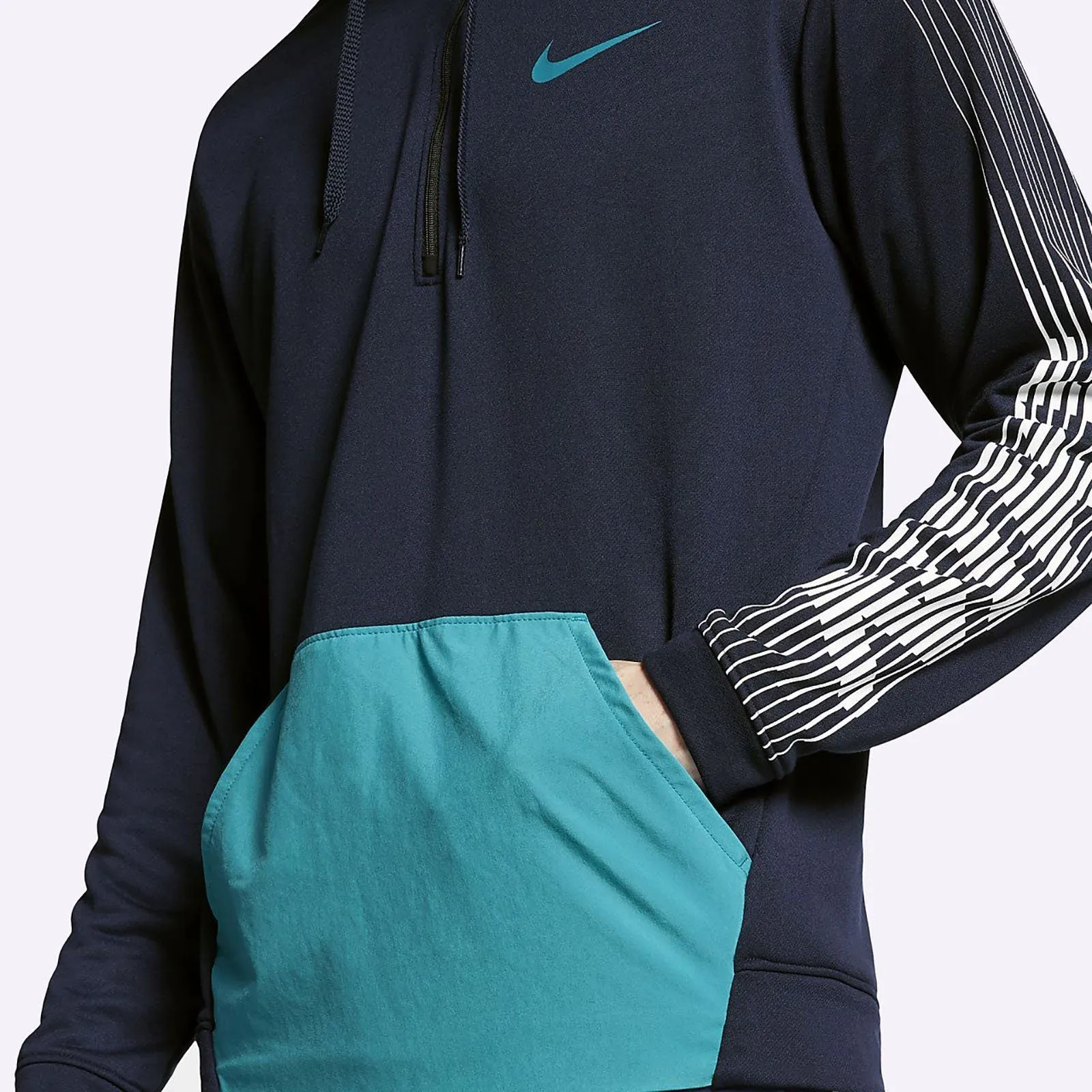 Nike - Dri-FIT Men's Fleece Training Hoodie - Obsidian/Spirit Teal/Spirit Teal