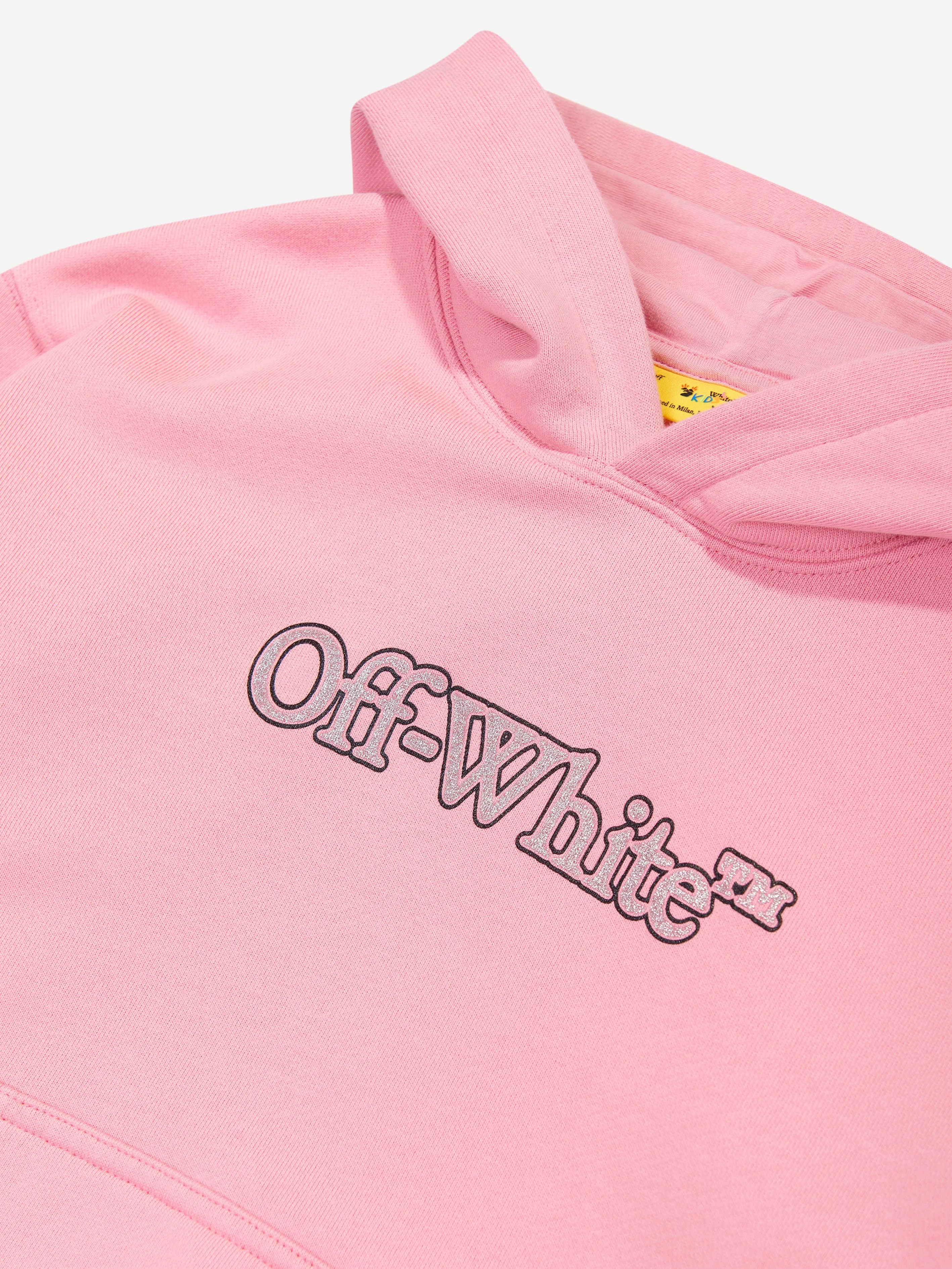 Off-White Girls Big Bookish Hoodie in Pink