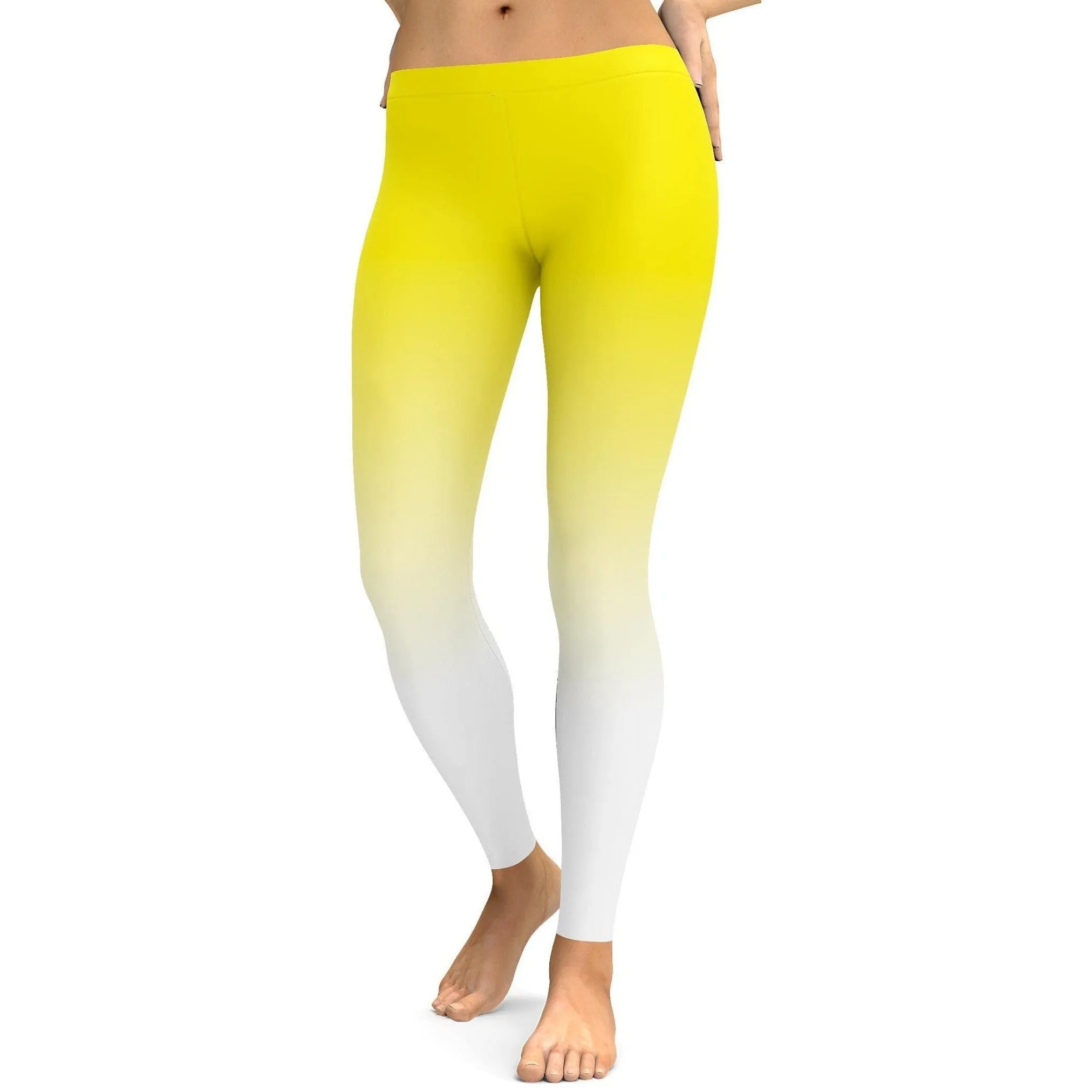 Ombre Yellow to White Leggings