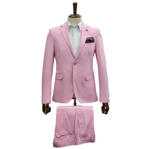 Pink Stretch Summer Suit Set - Sartorial Flair- Colorful Prom and Wedding Celebrations