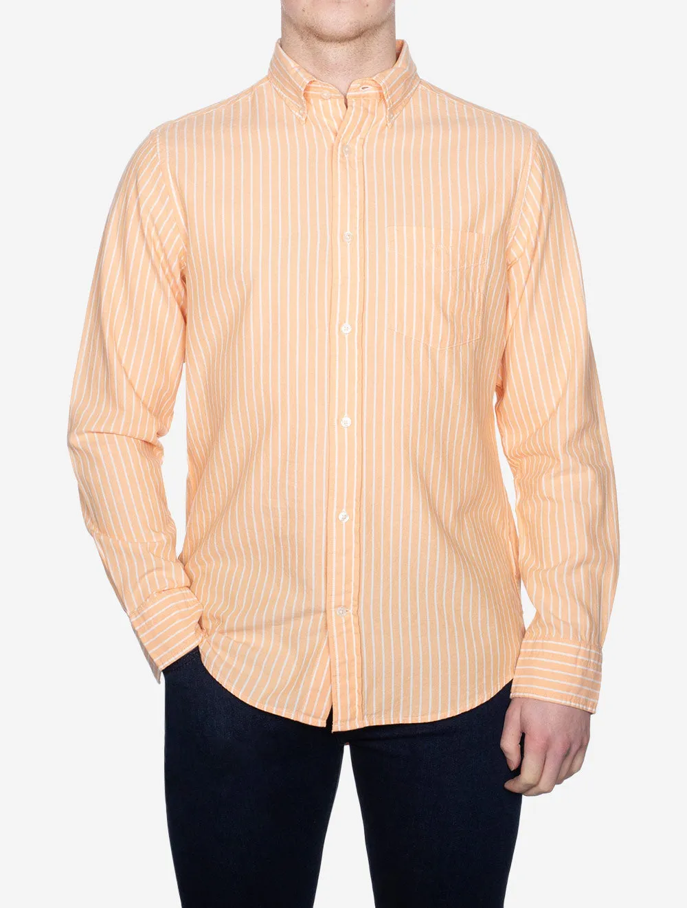 Regular Archive Oxford Stripe Shirt Coral Apricot