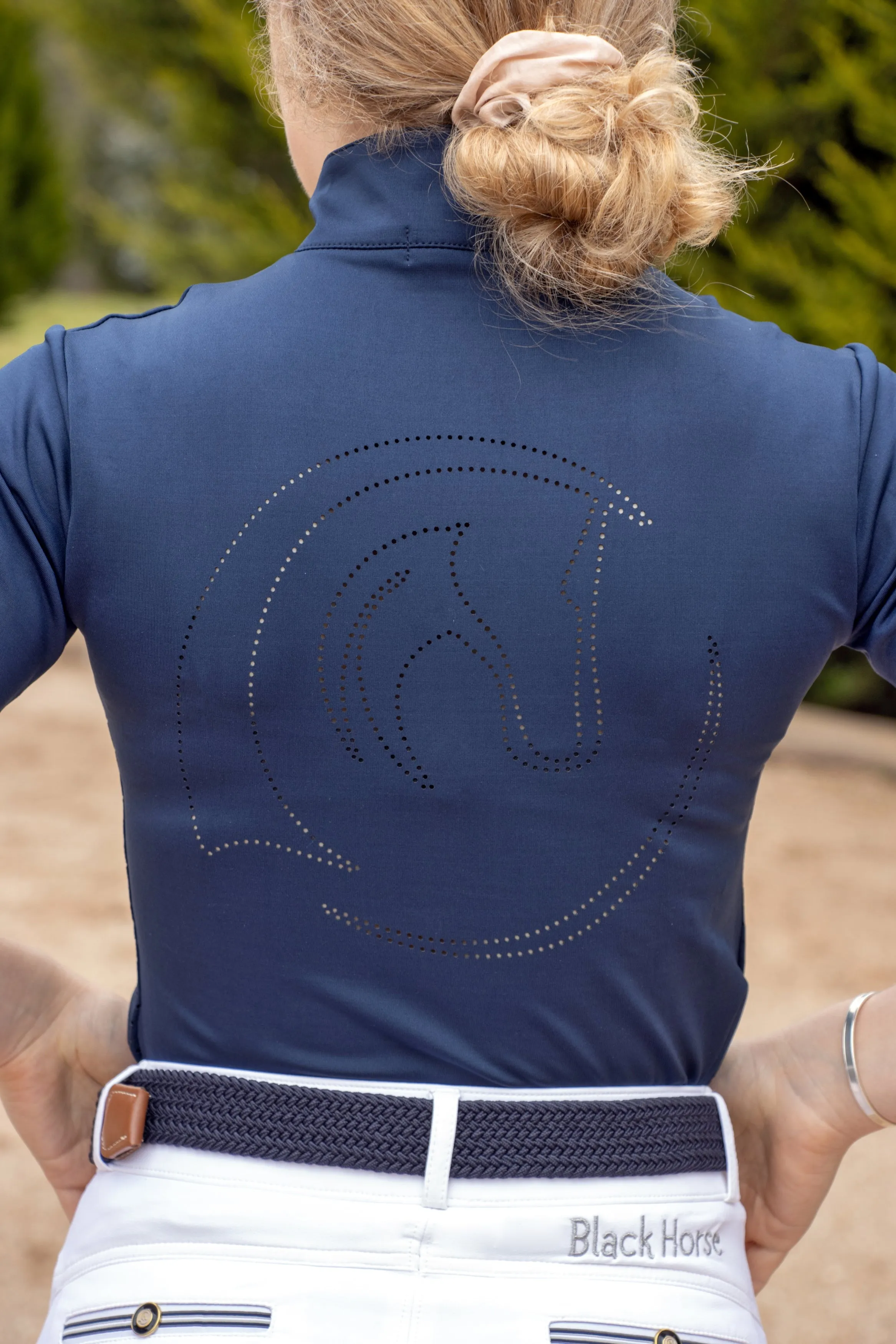 Roni Pin Hole Sports Top - Navy