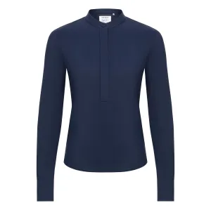 Skin-Like Blouse - Navy