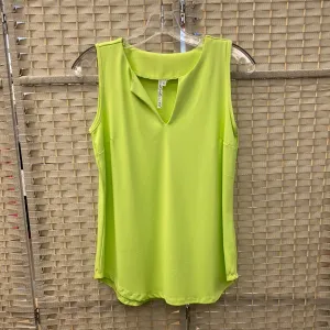 Sleeveless Keyhole Top-Key Lime