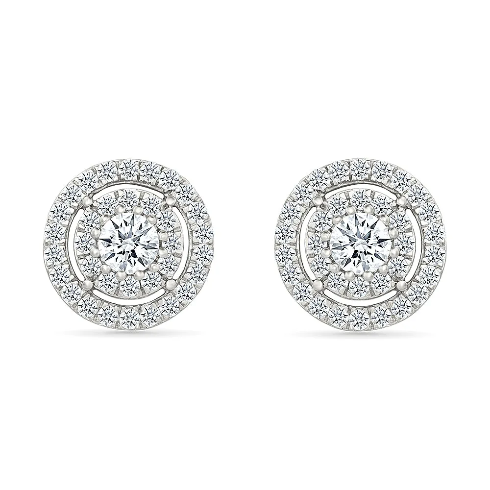 Stylish Gold & Diamond Earrings