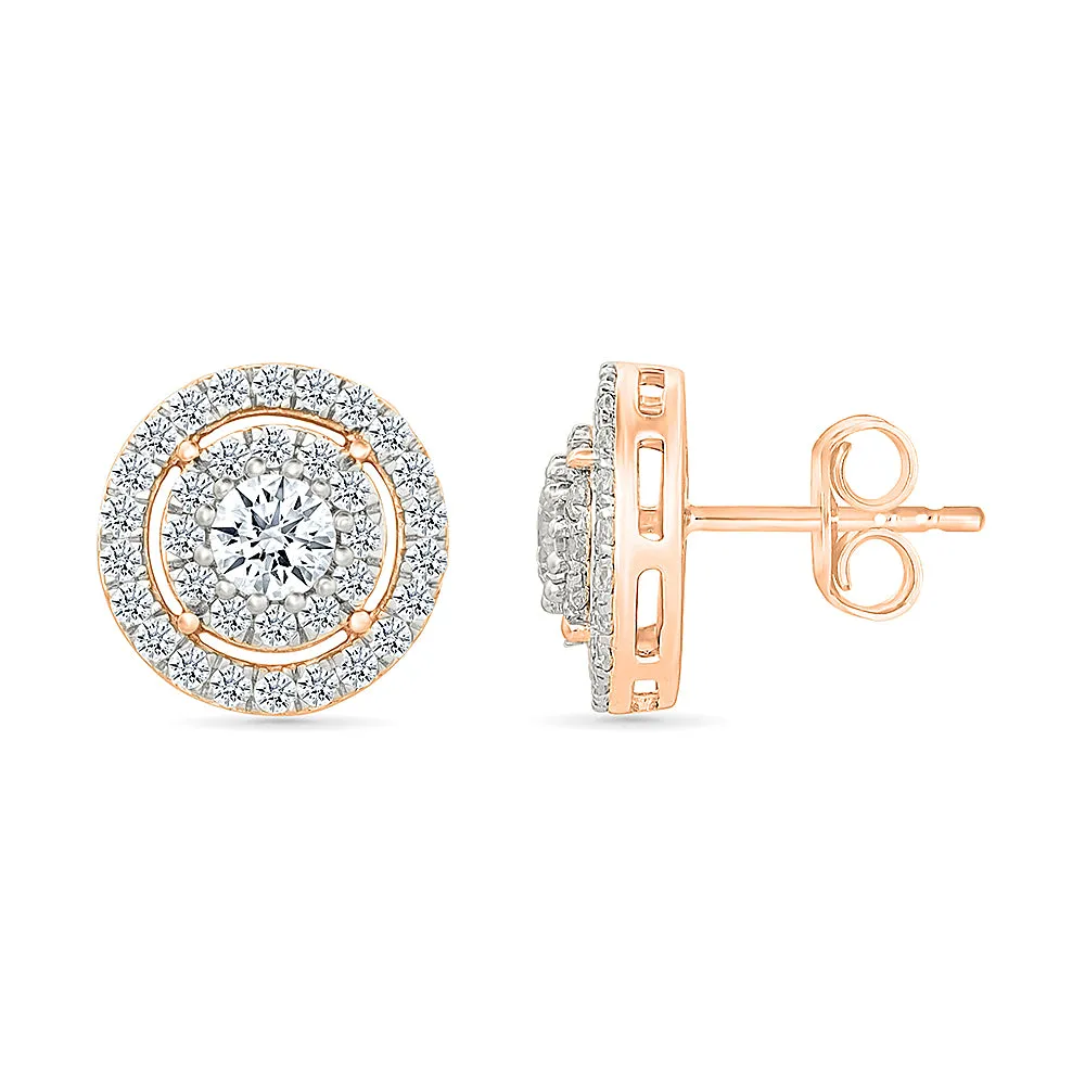 Stylish Gold & Diamond Earrings