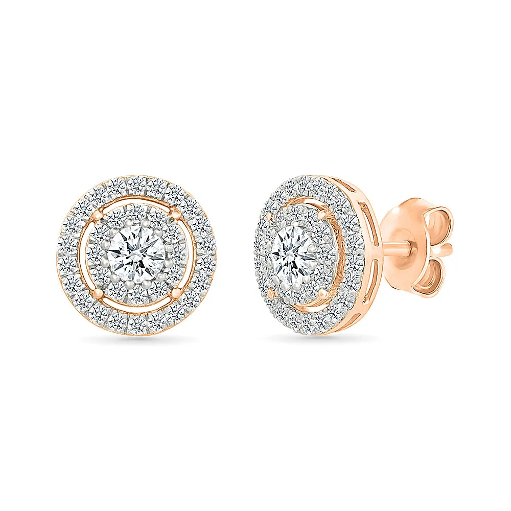 Stylish Gold & Diamond Earrings