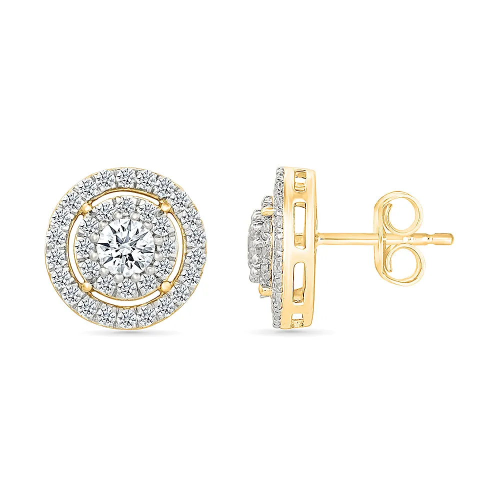 Stylish Gold & Diamond Earrings