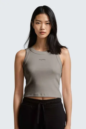 W MoonRib Cropped Tank - Stone