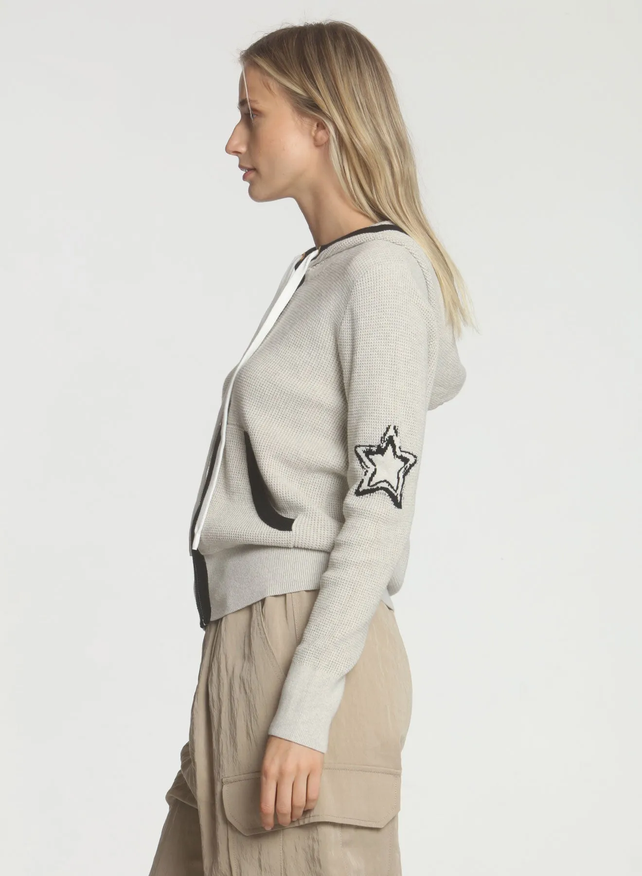 Wanda Star Hoodie - Stone/black