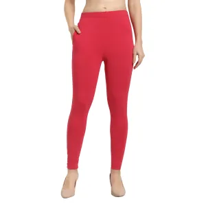 Women Bright Fuchsia Ankle Length Legging