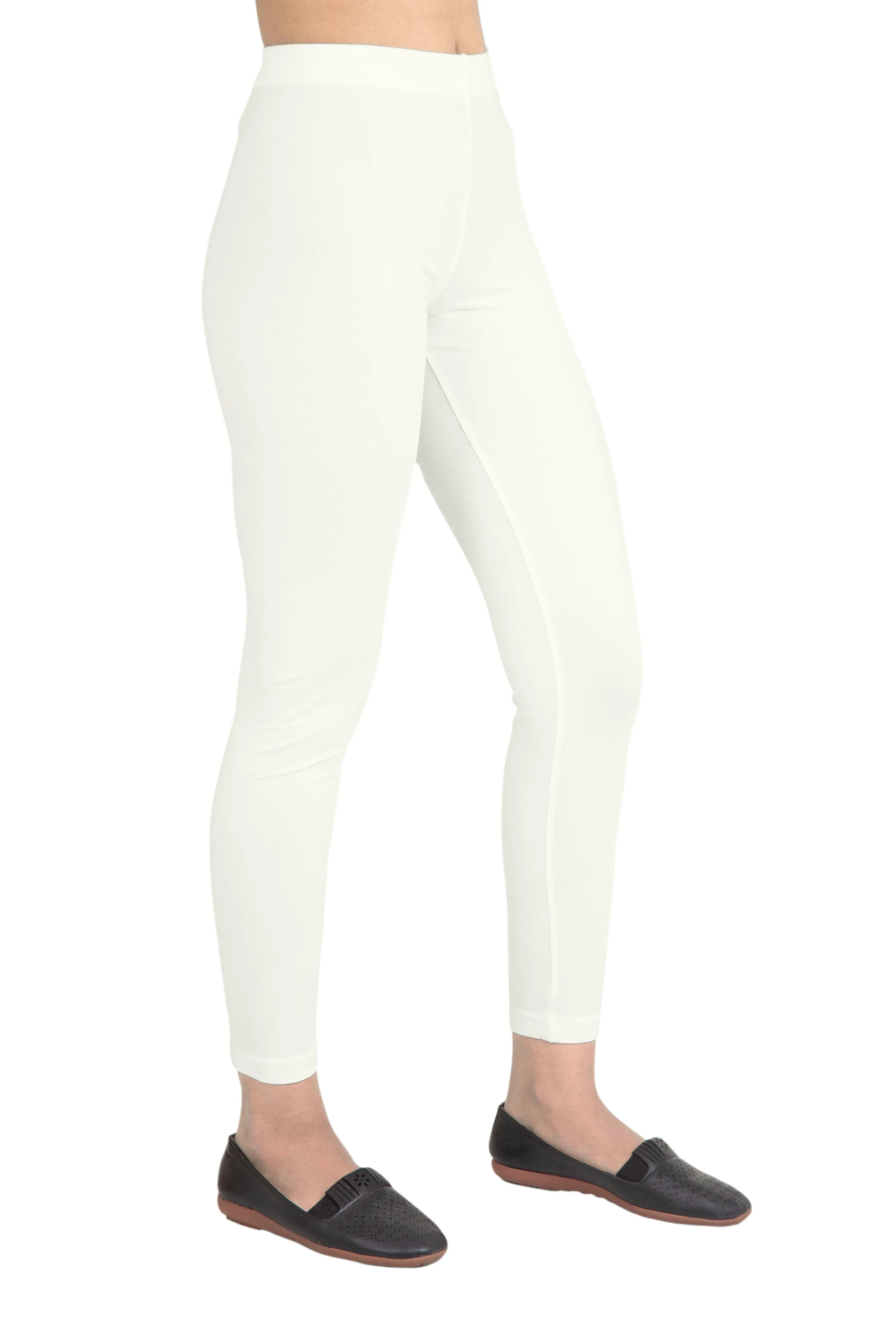 Women Ecru Ankle Length Legging