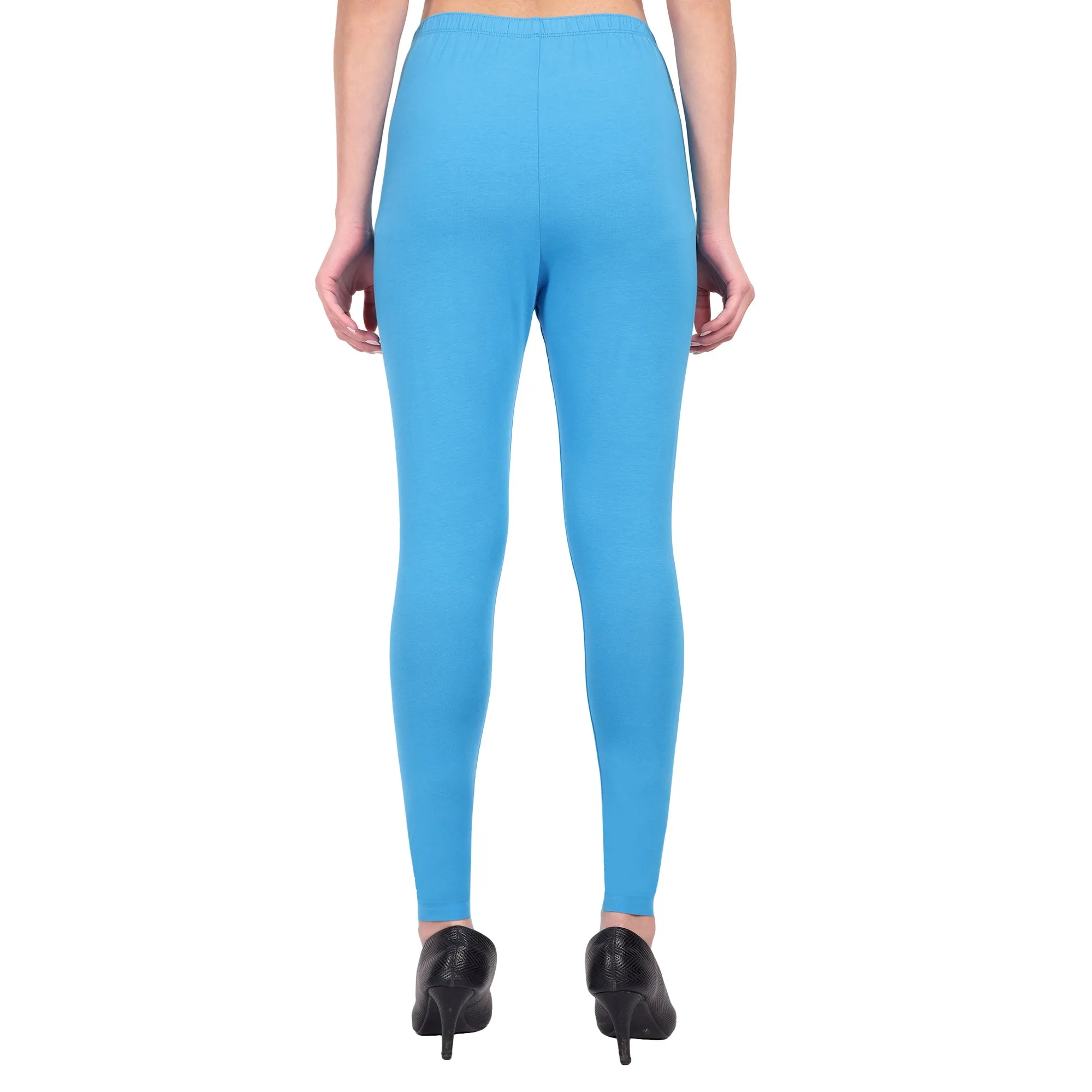 Women French Blue Breathable Long Length Legging