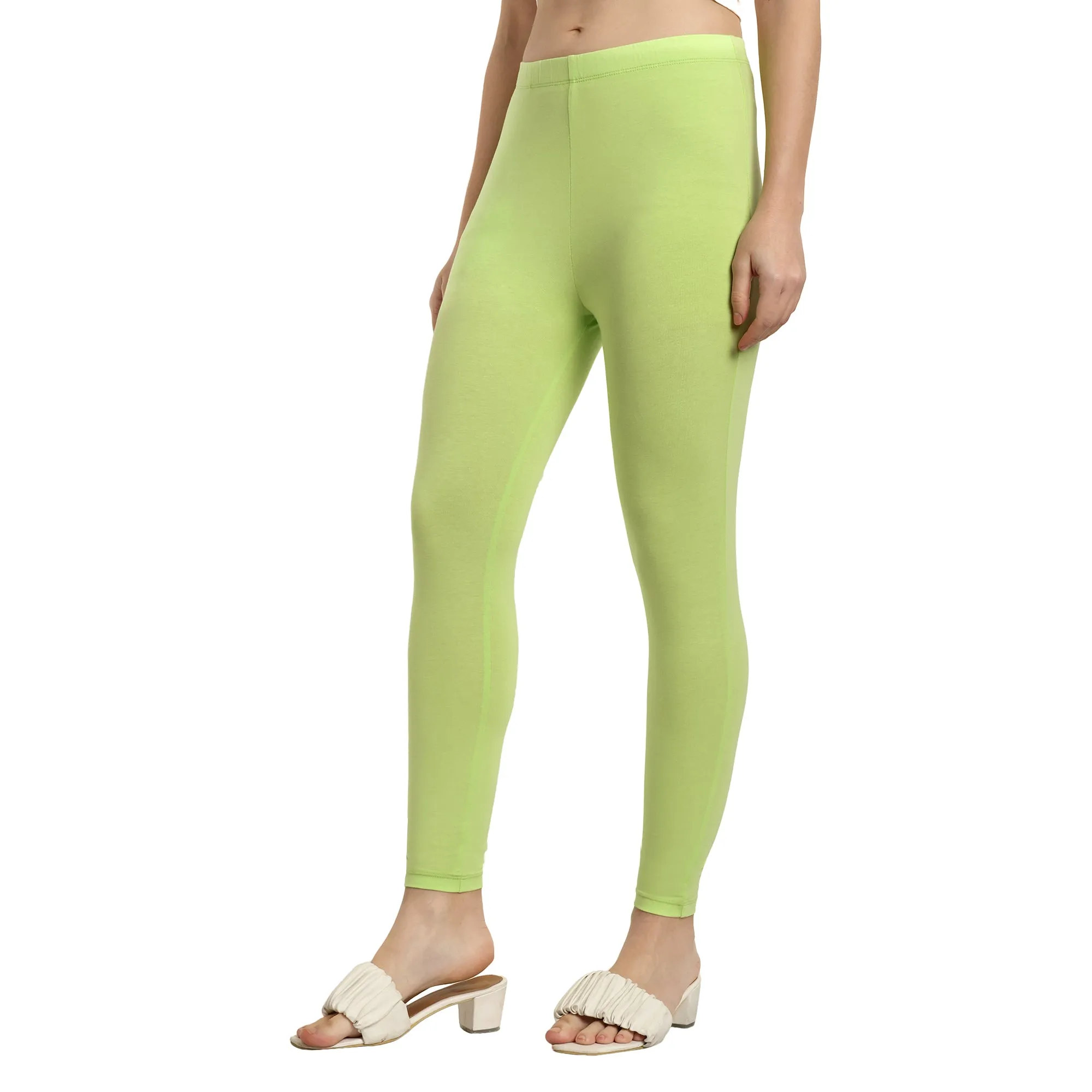 Women Light Green Ankle Length Legging