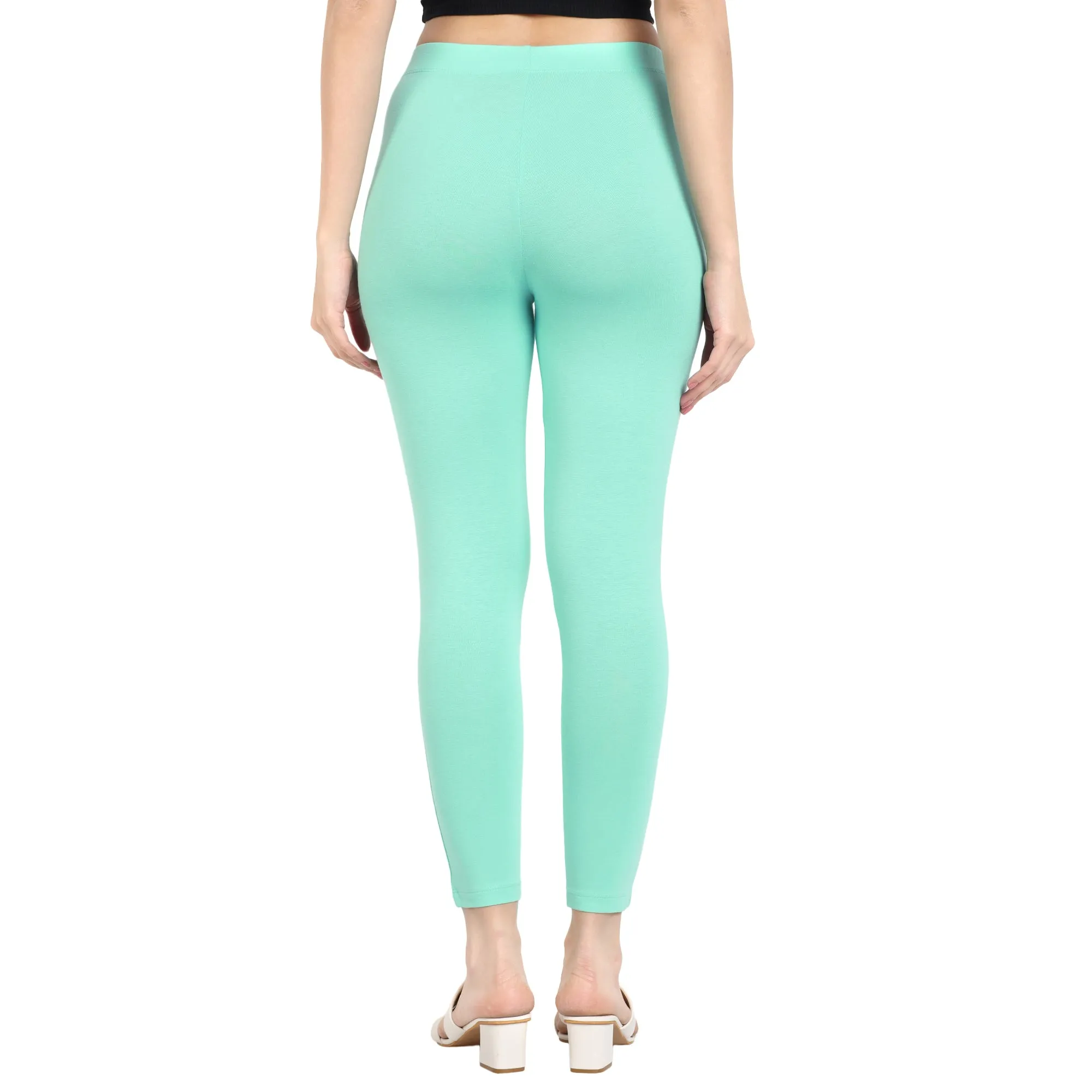 Women Sea Green Ankle Length Legging