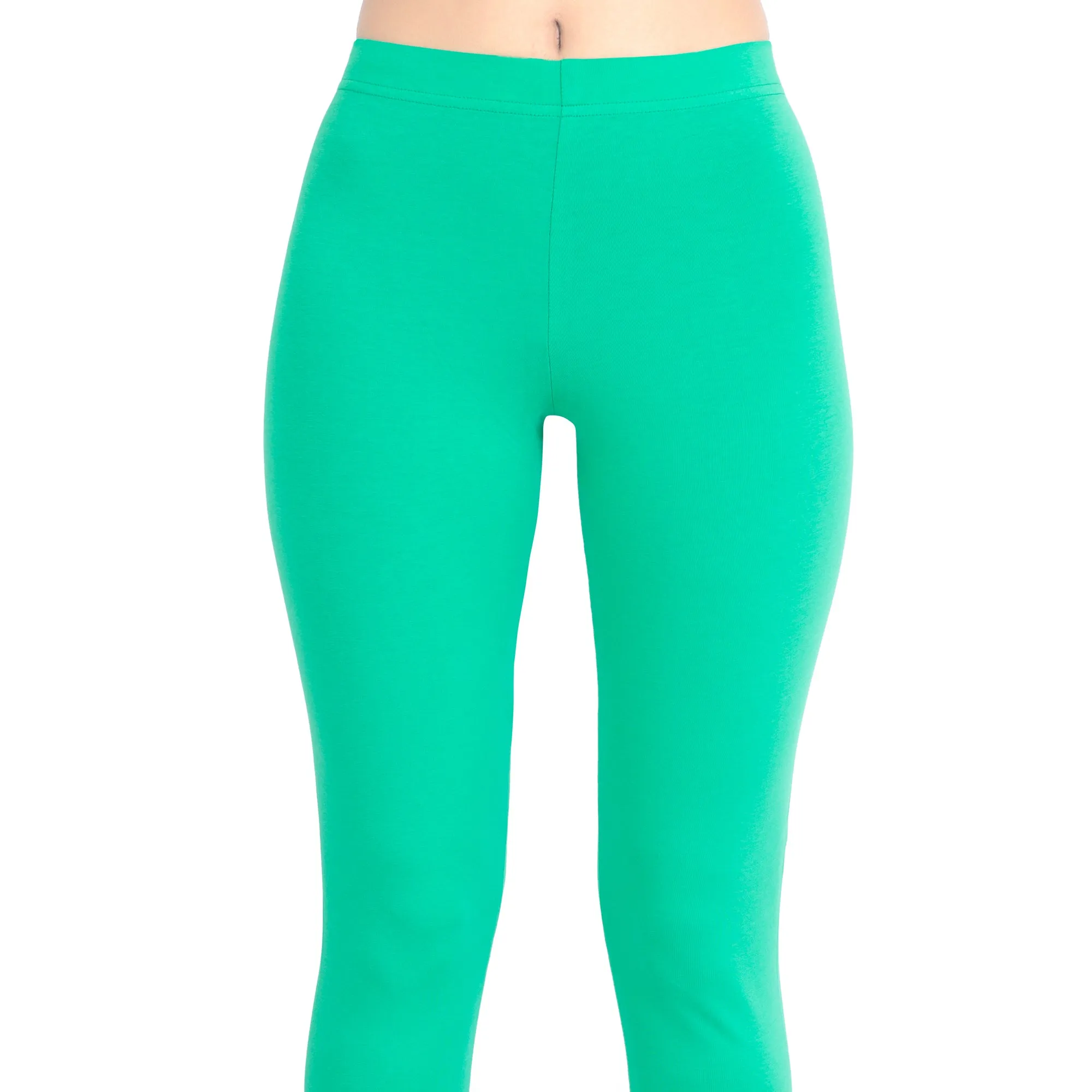 Women Spot Green Ankle Length Legging