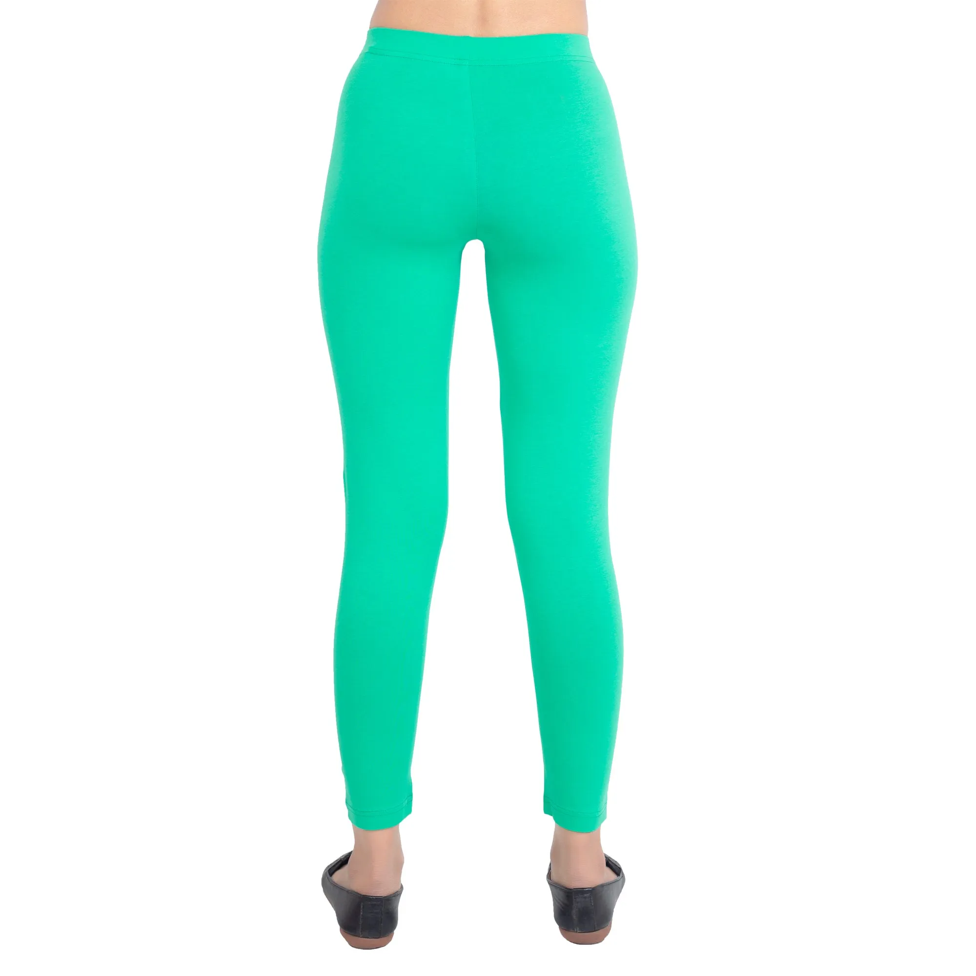 Women Spot Green Ankle Length Legging