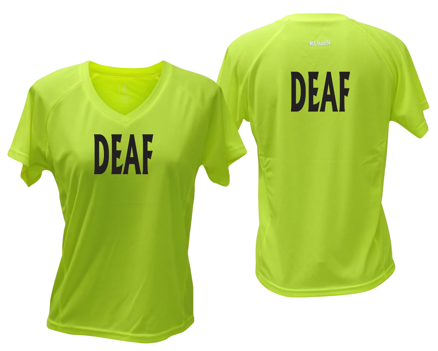 Women's DEAF Short Sleeve Shirt - Reflective or Black Text