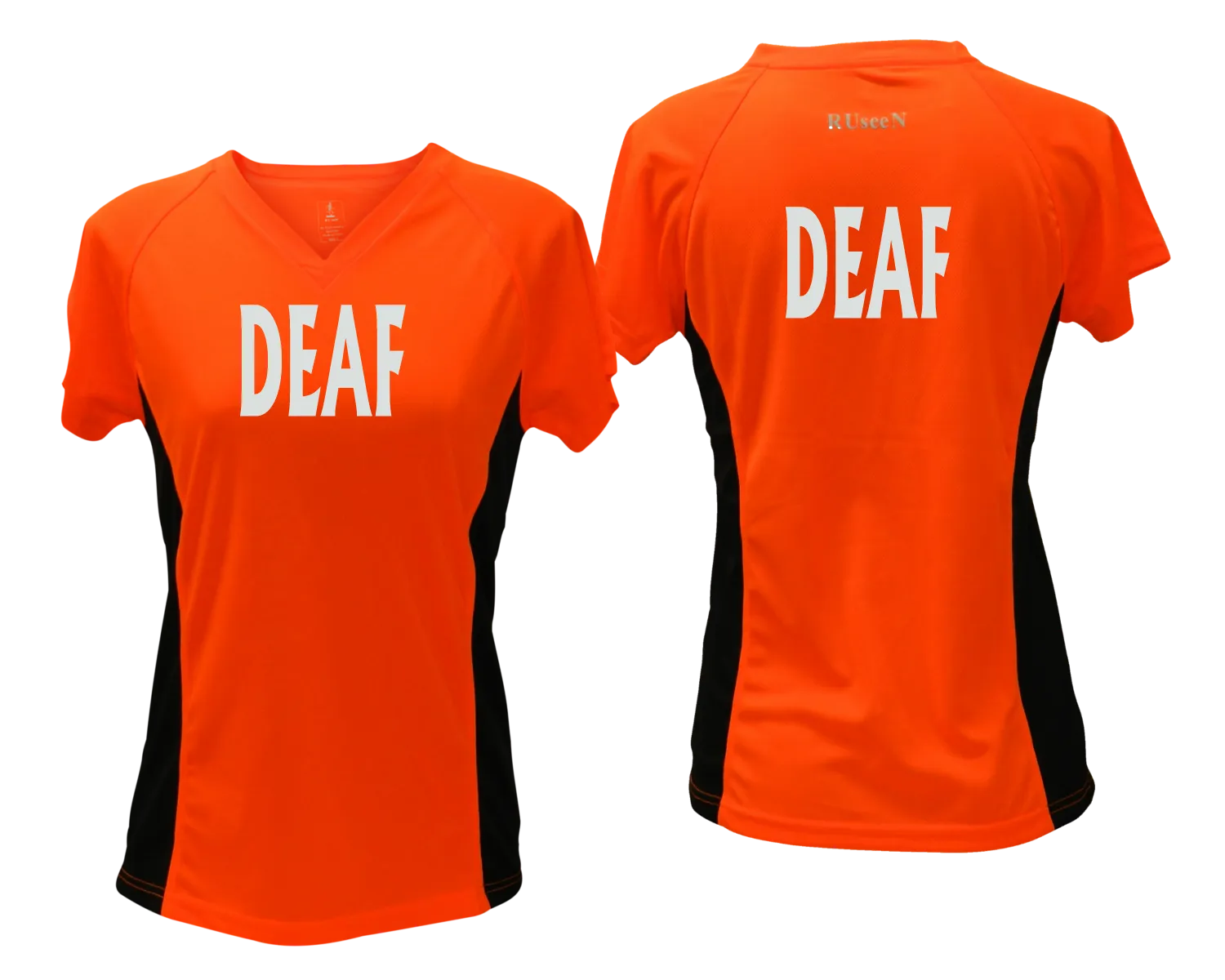 Women's DEAF Short Sleeve Shirt - Reflective or Black Text