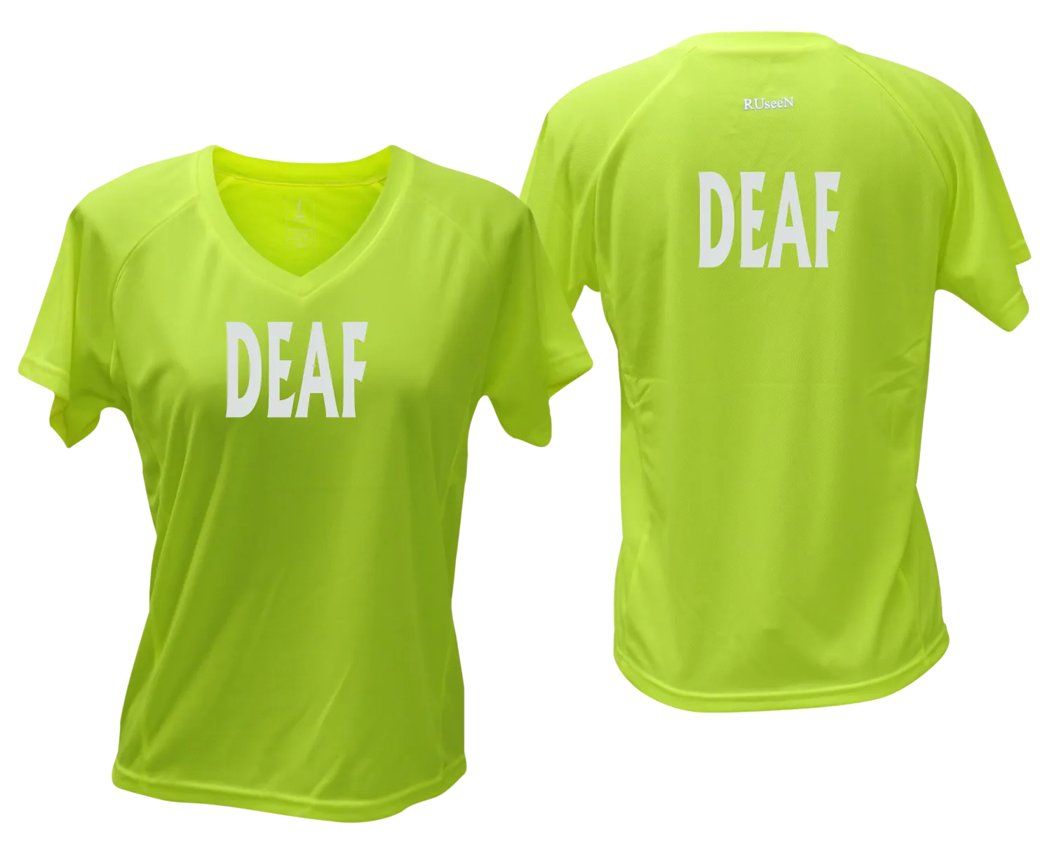 Women's DEAF Short Sleeve Shirt - Reflective or Black Text